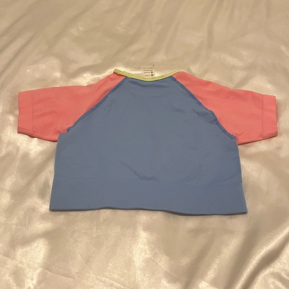 Bo+Tee cotton candy crop tee - light blue/pink, XS - Picture 2 of 2